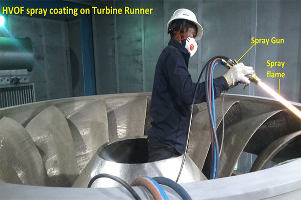 HVOF Spray Coating on Turbine Runner